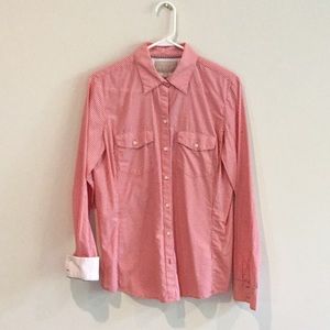 Banana Republic soft wash shirt in orange gingham